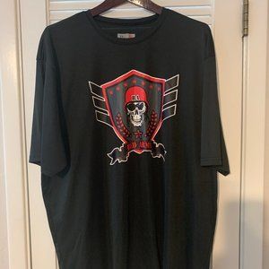 T-Shirt Black Graphic Tee Shirt Red Army A4 Size XXL